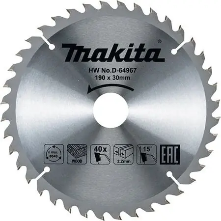 Makita D-64967 Ağaç İçin Daire Testere 190mm X 40mm