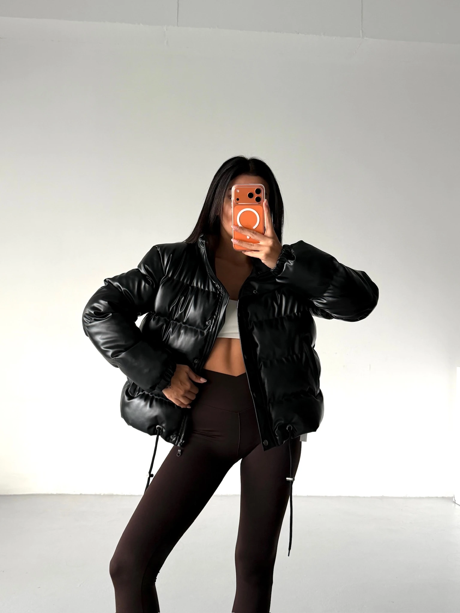 Belma Deri Şişme Mont