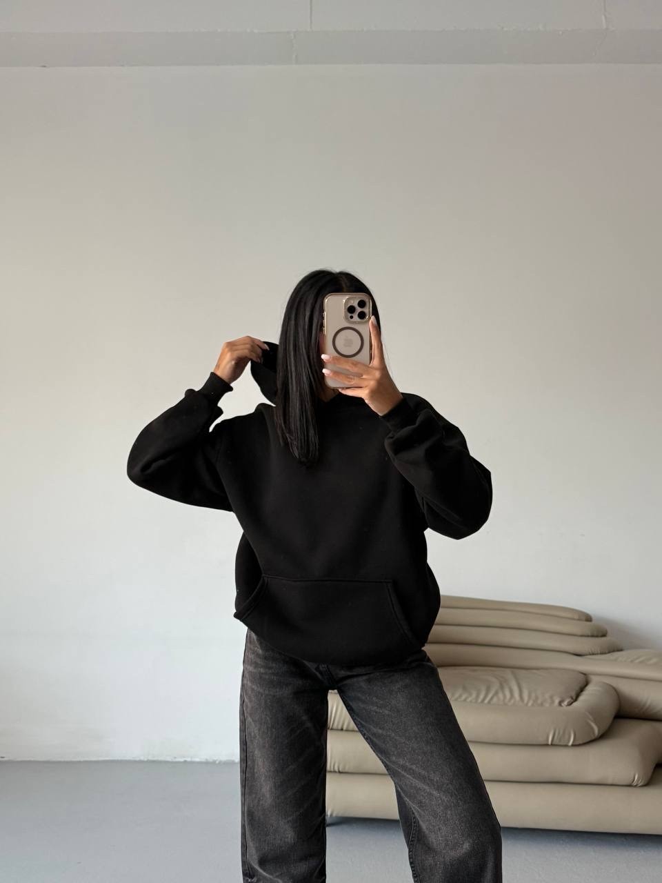 3 iplik Polarlı Sweatshirt