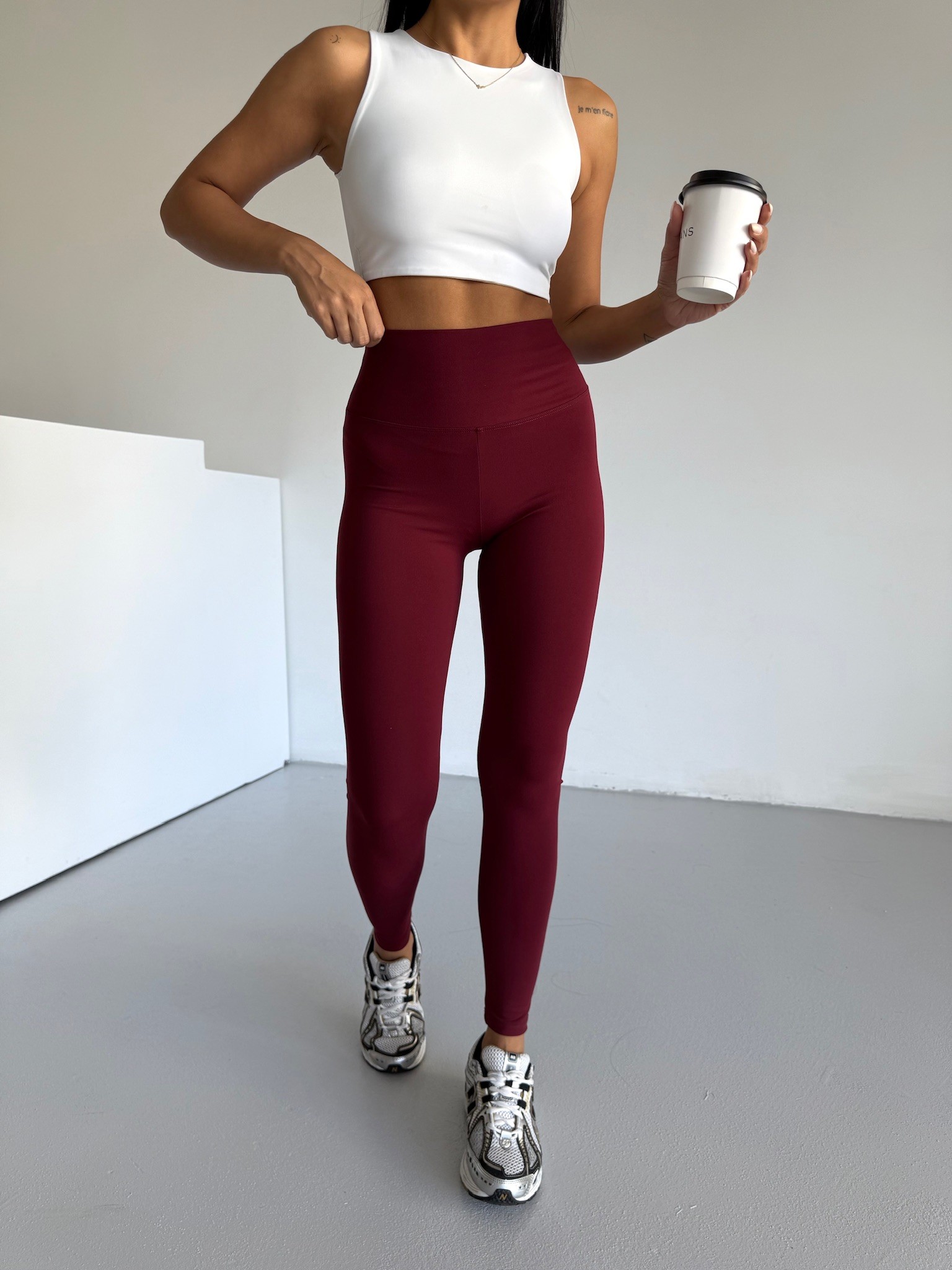 Bordo Oys Toparlayıcı Tayt