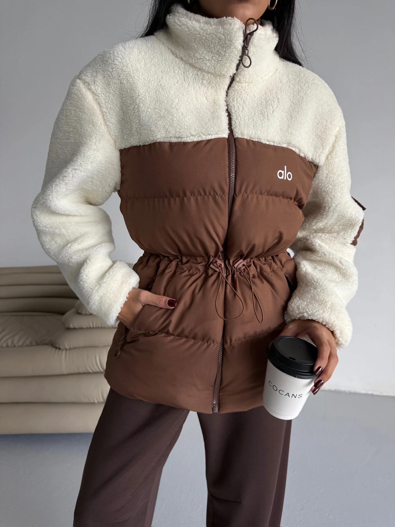 Bel Lastikli Peluş Mont