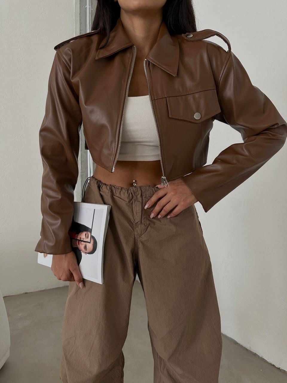 Crop Leather Jacket