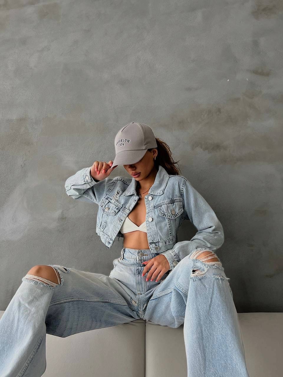 Denim Crop Ceket