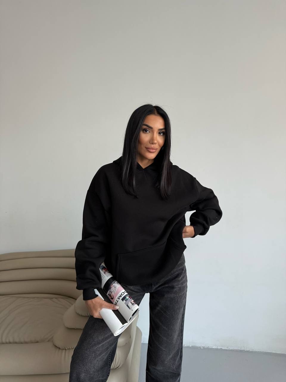 3 iplik Polarlı Sweatshirt