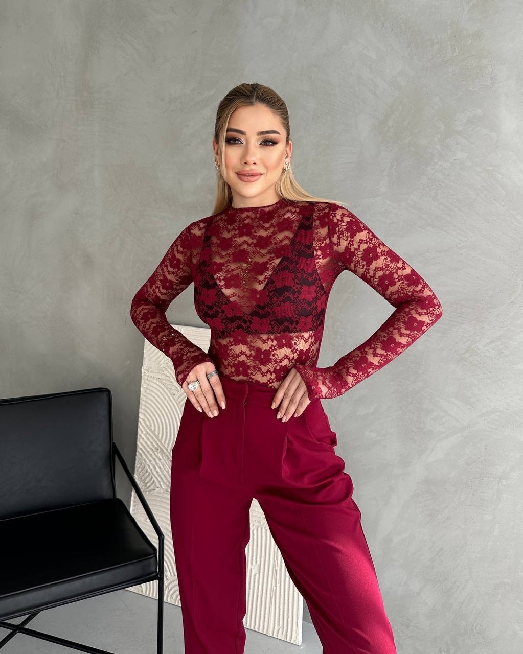 Transparan Dantel Bodysuit