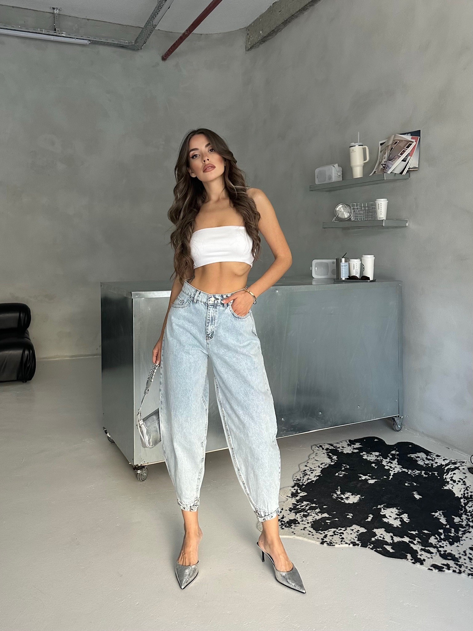 Paça Tokalı Denim Pantolon 