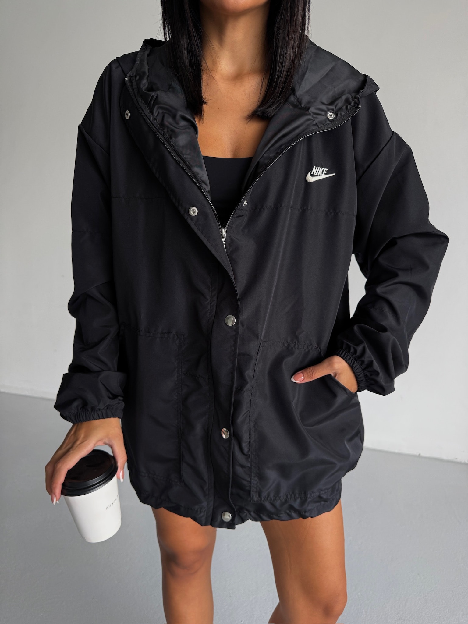 Niko Kapşonlu Oversize Yağmurluk