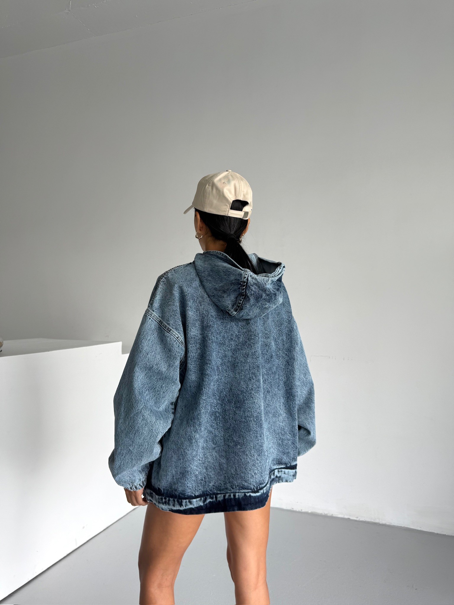 Kapşonlu Oversize Jeansweat