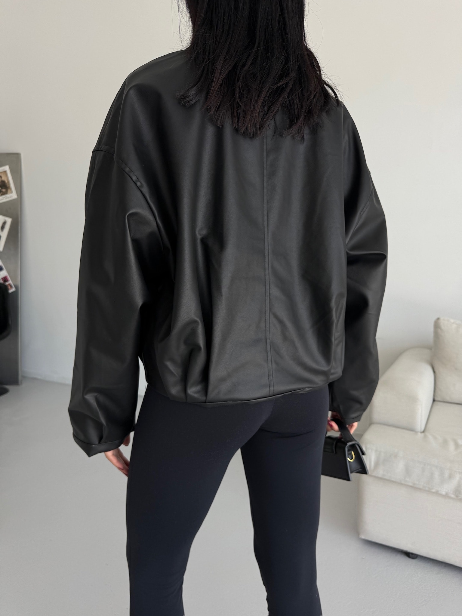 Bomber Kemerli Deri Ceket