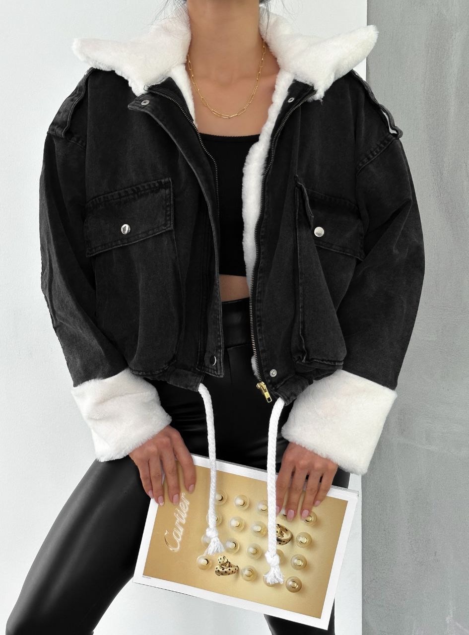 İçi Kürklü Denim Ceket
