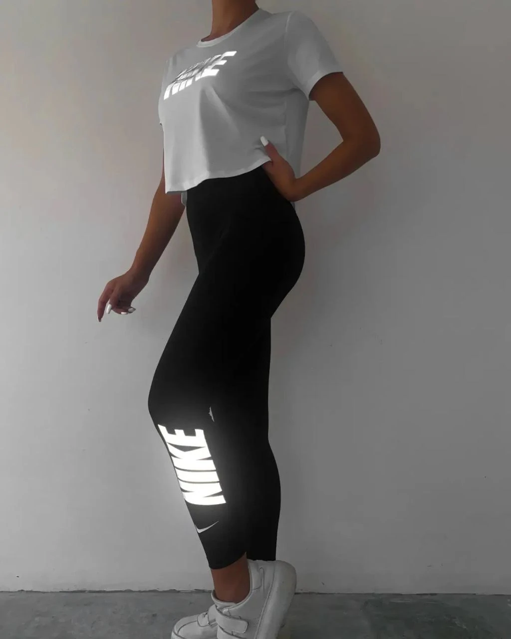 Reflektör Tshirt Tayt Takım 