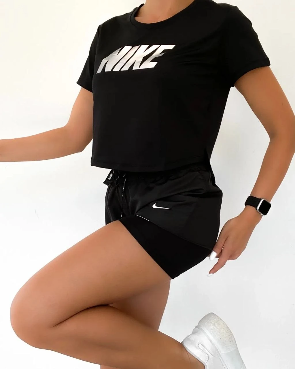 Reflektör Tshirt Tayt Şort Takım 