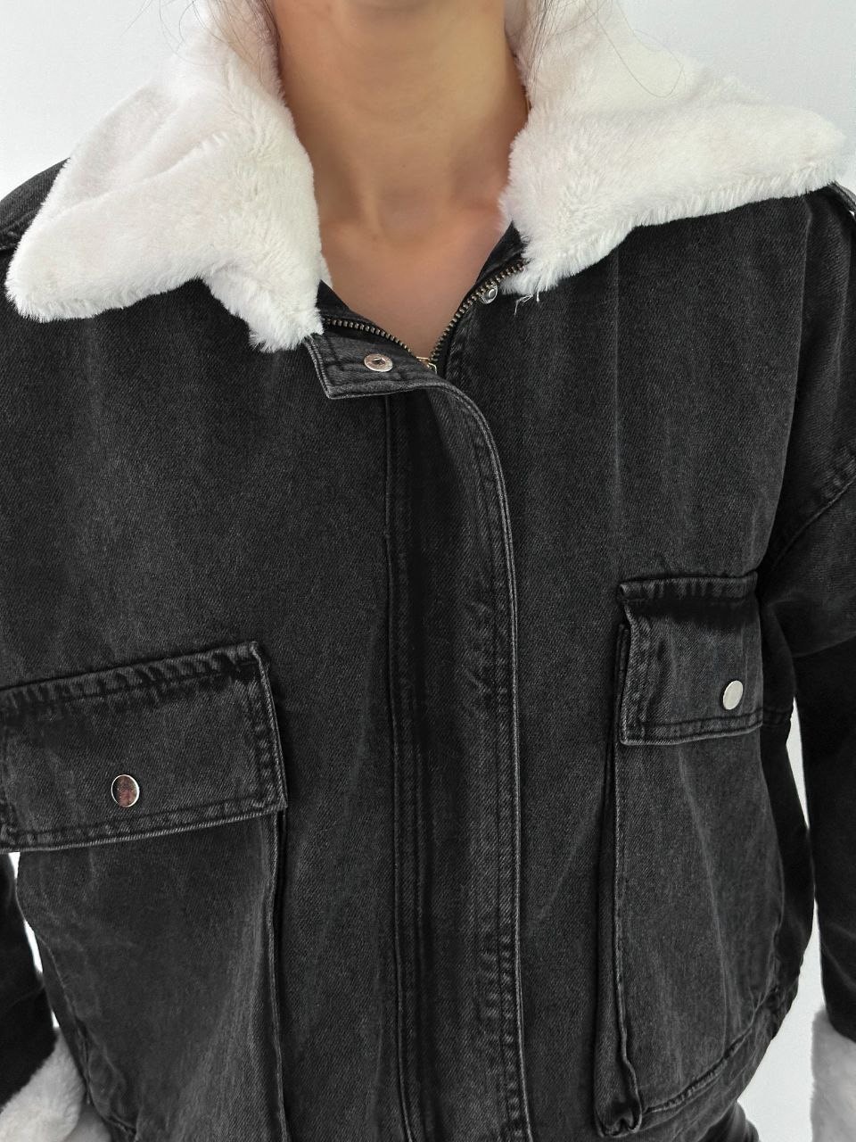 İçi Kürklü Denim Ceket