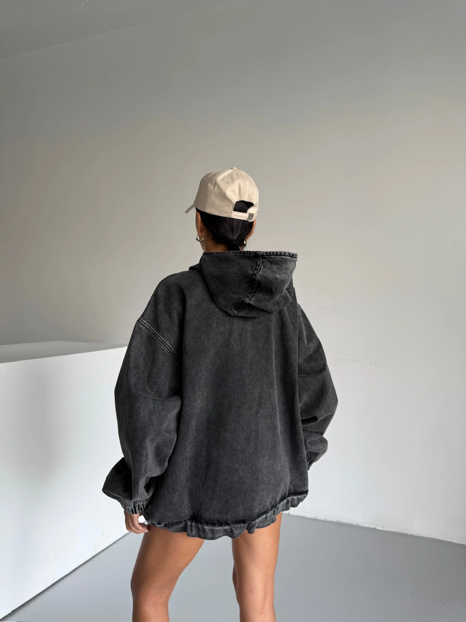 Kapşonlu Oversize Jeansweat