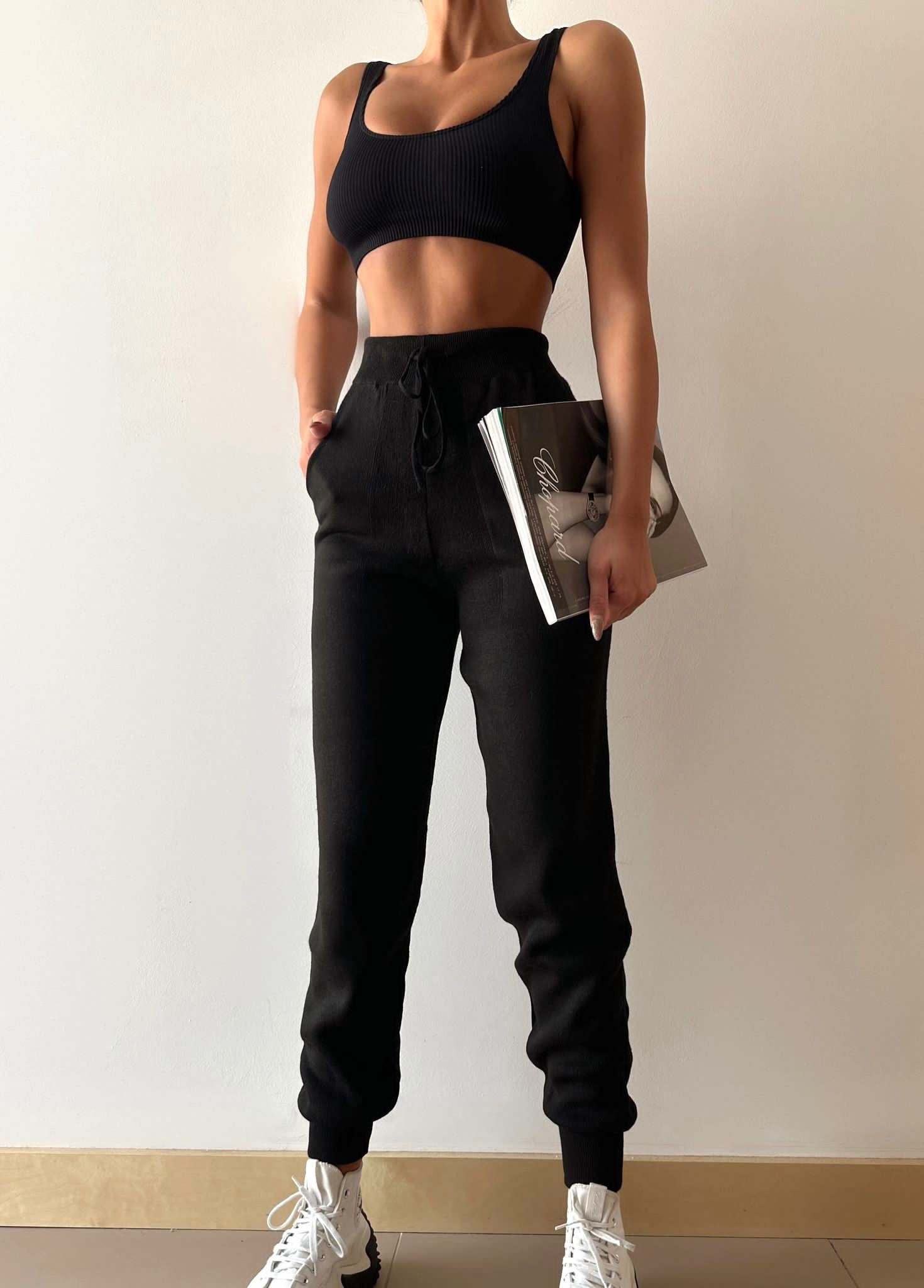 Lace -Up Knitwear Trousers