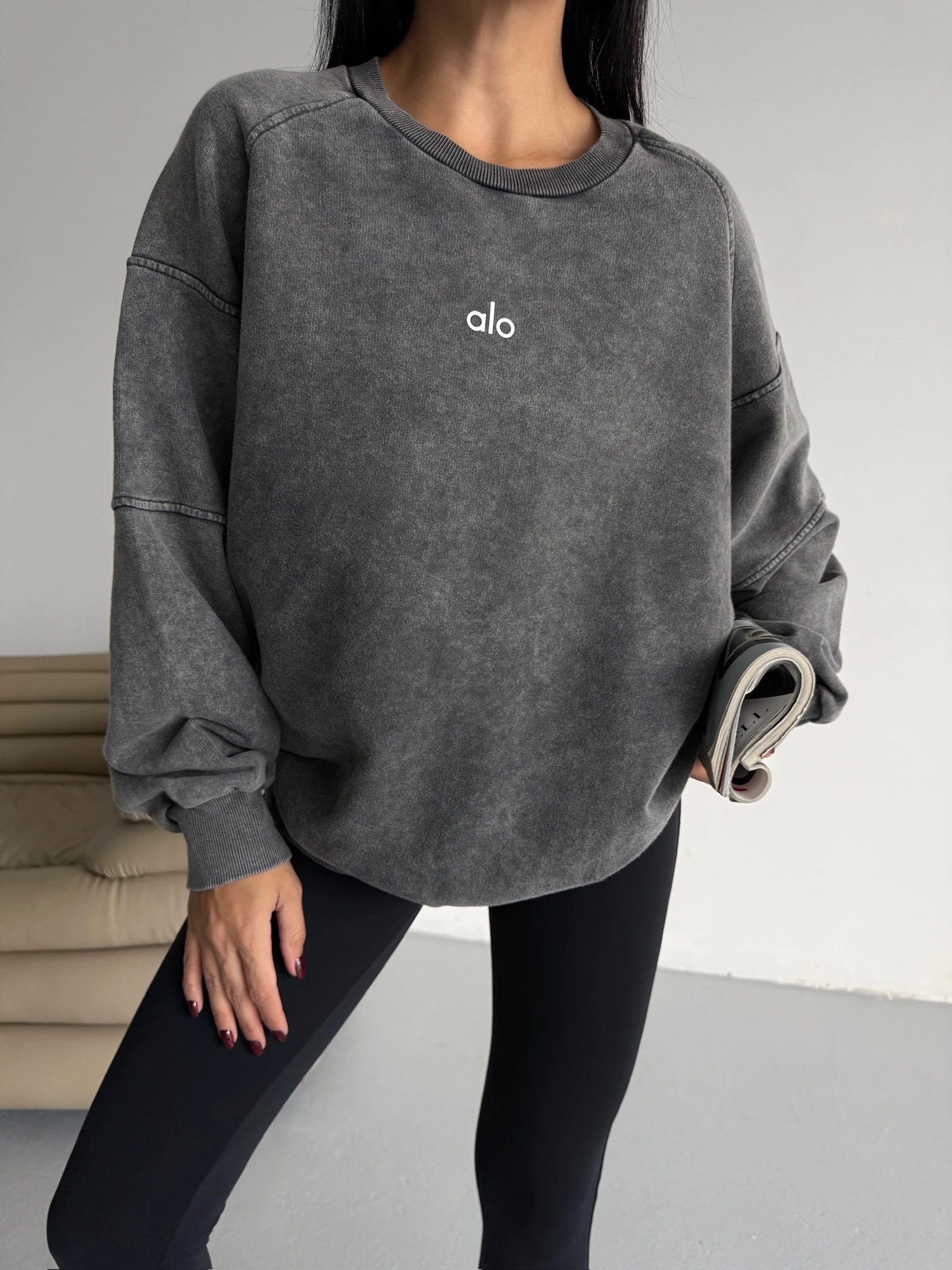 Yıkamalı Oversize Sweatshirt