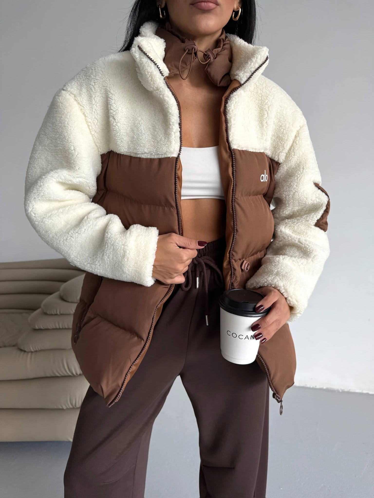 Bel Lastikli Peluş Mont