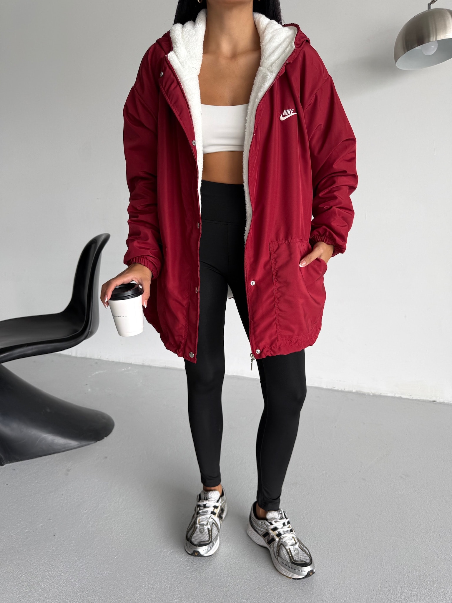 İçi Kürklü Oversize Ceket