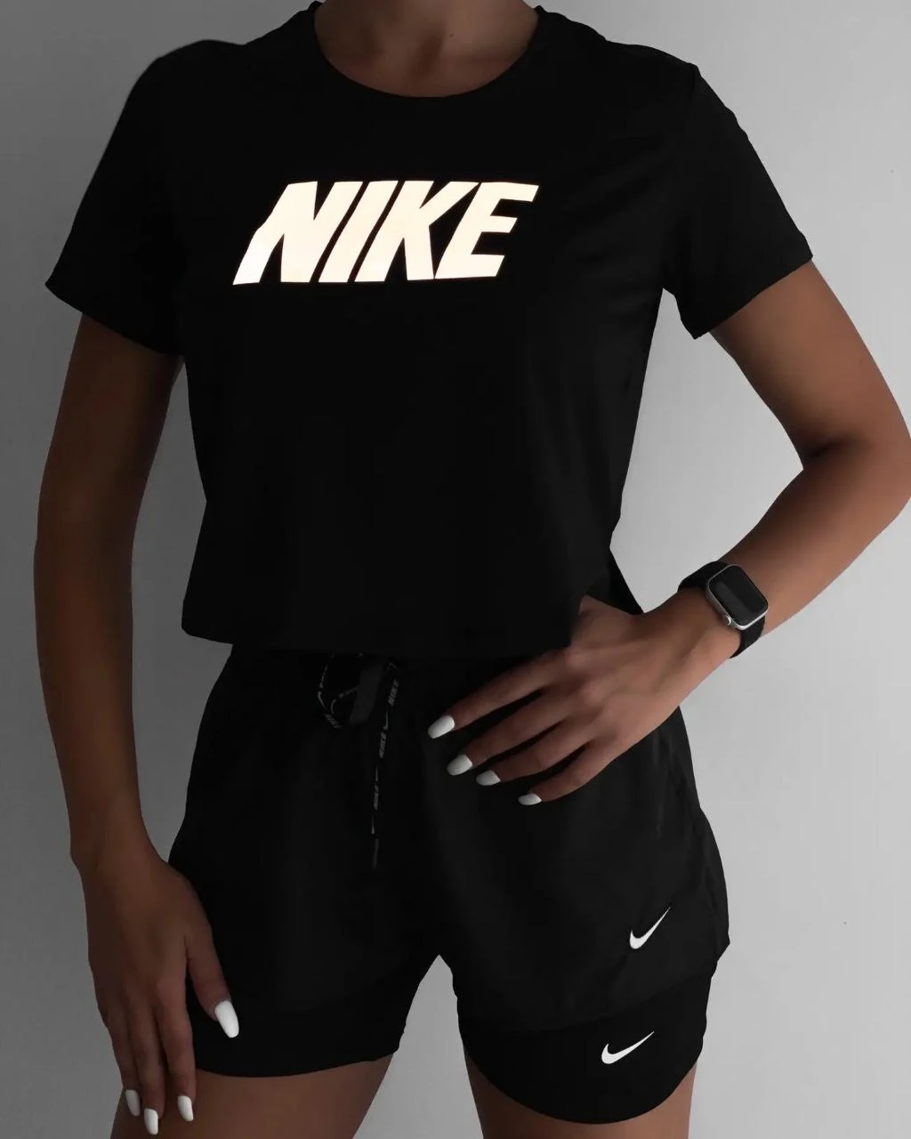 Reflektör Tshirt Tayt Şort Takım 