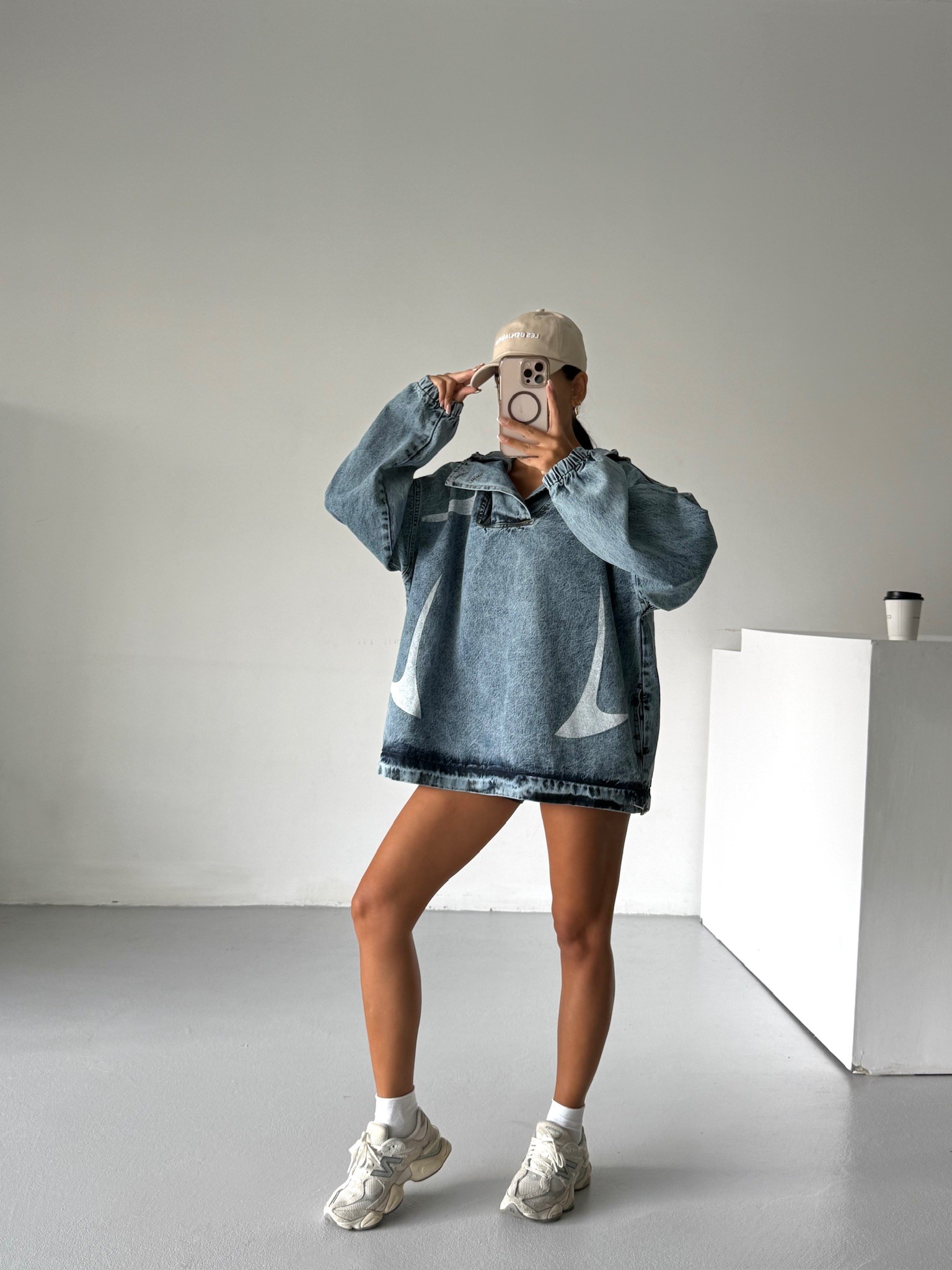 Kapşonlu Oversize Jeansweat