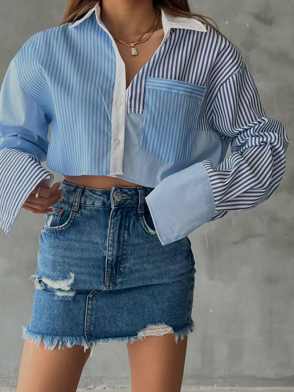 Striped Crop Shirt