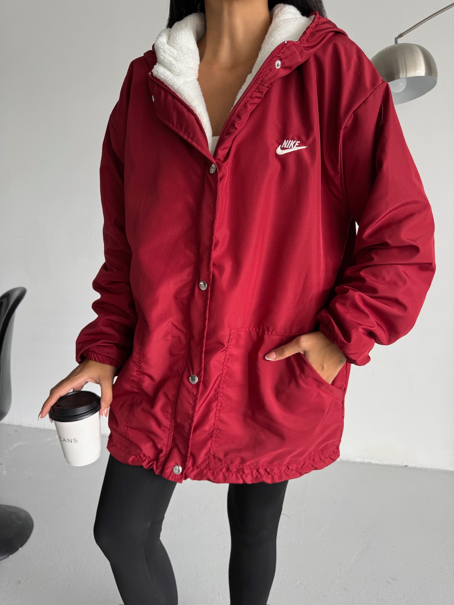 İçi Kürklü Oversize Ceket