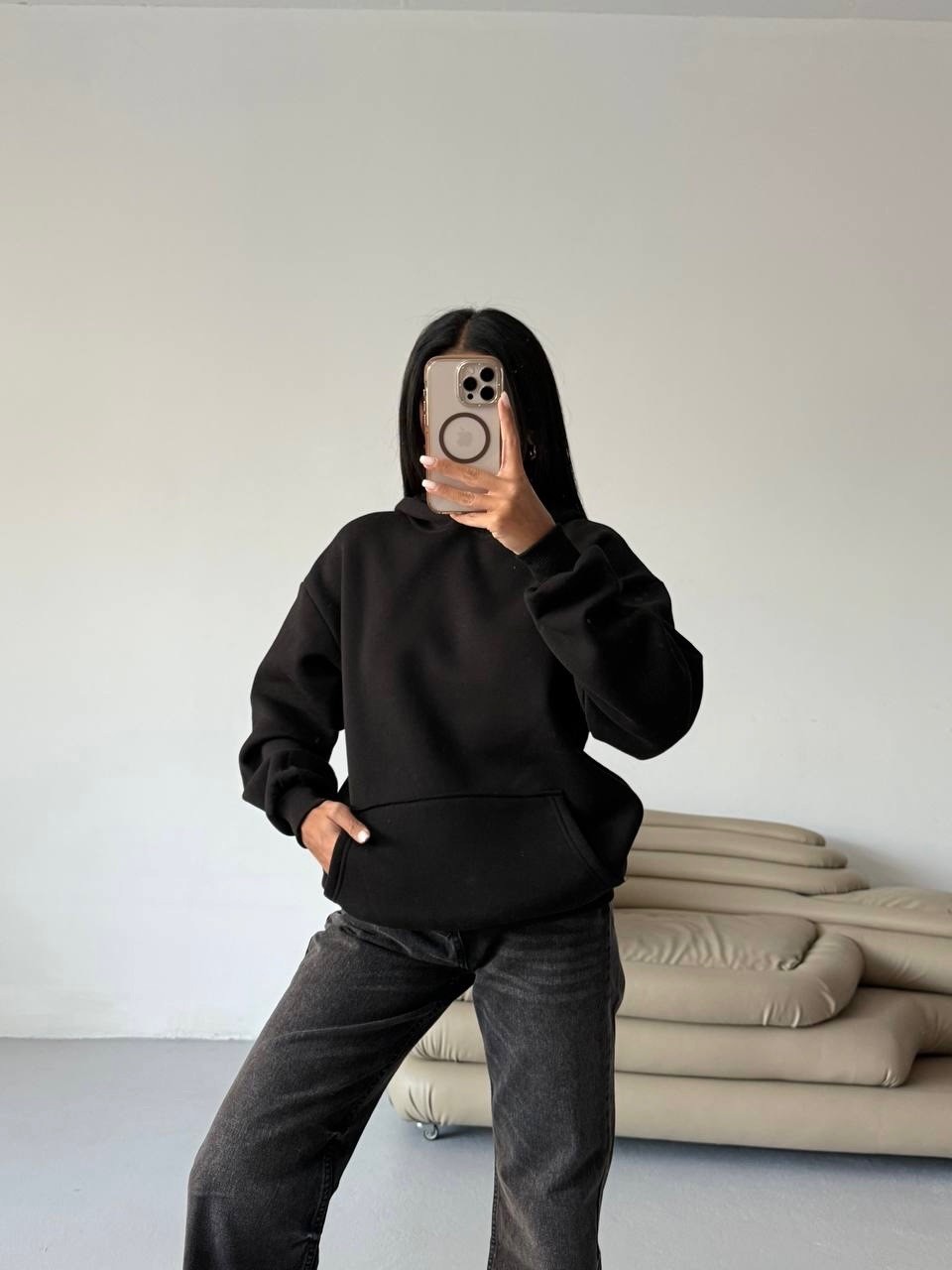3 iplik Polarlı Sweatshirt