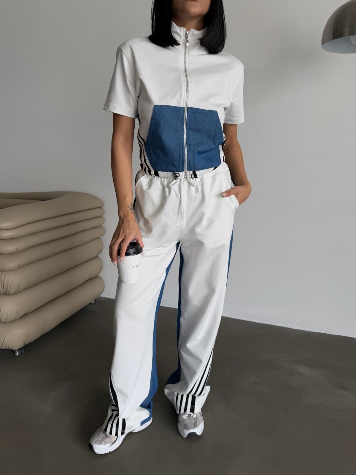 Denim Garnili İkili Takım 