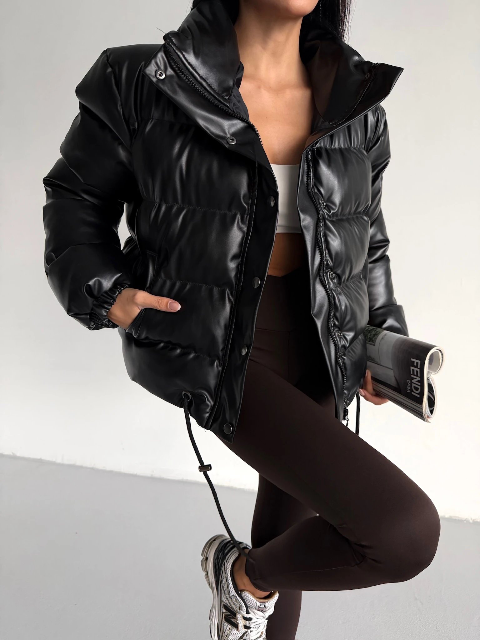 Belma Deri Şişme Mont