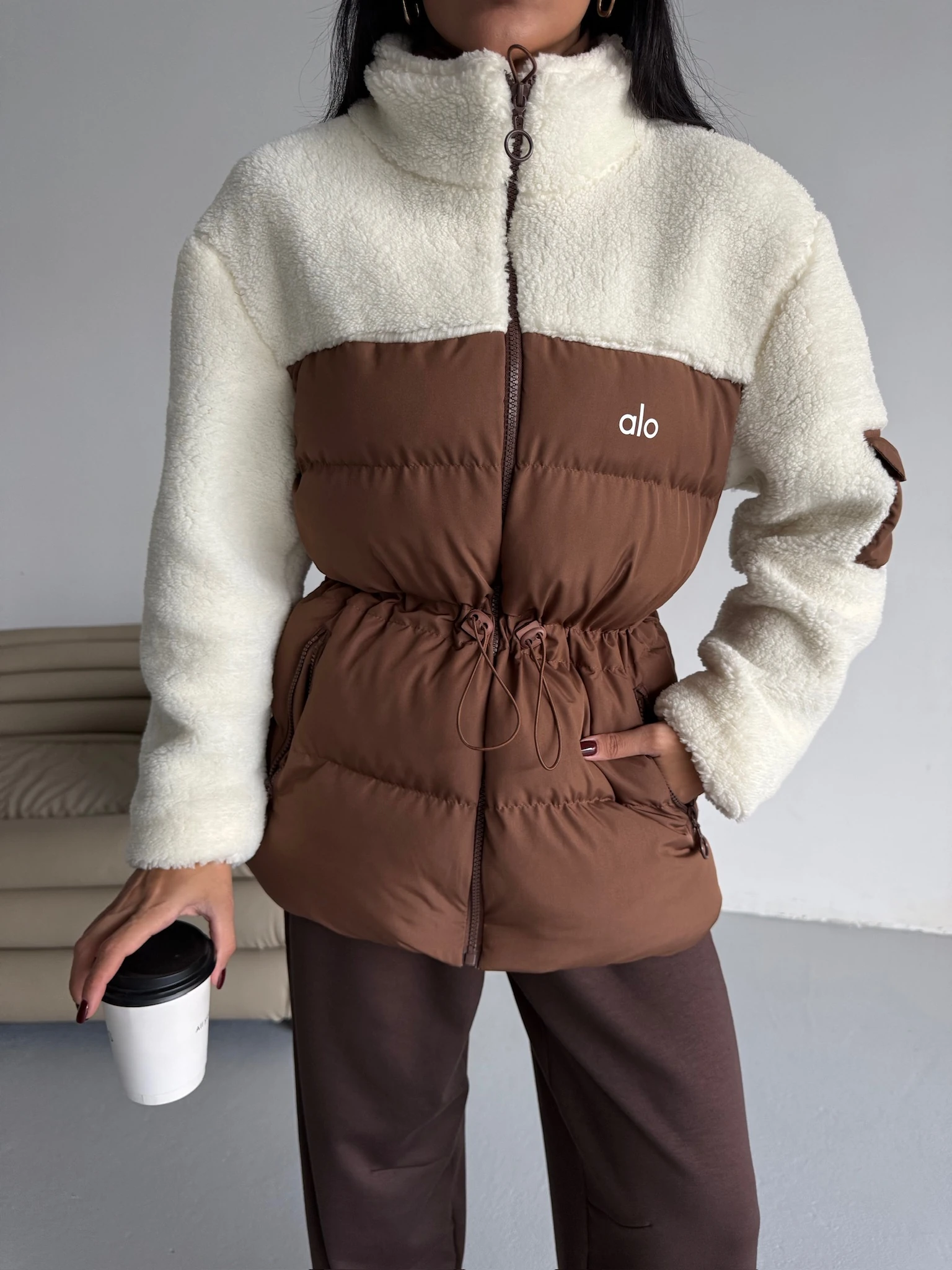 Bel Lastikli Peluş Mont