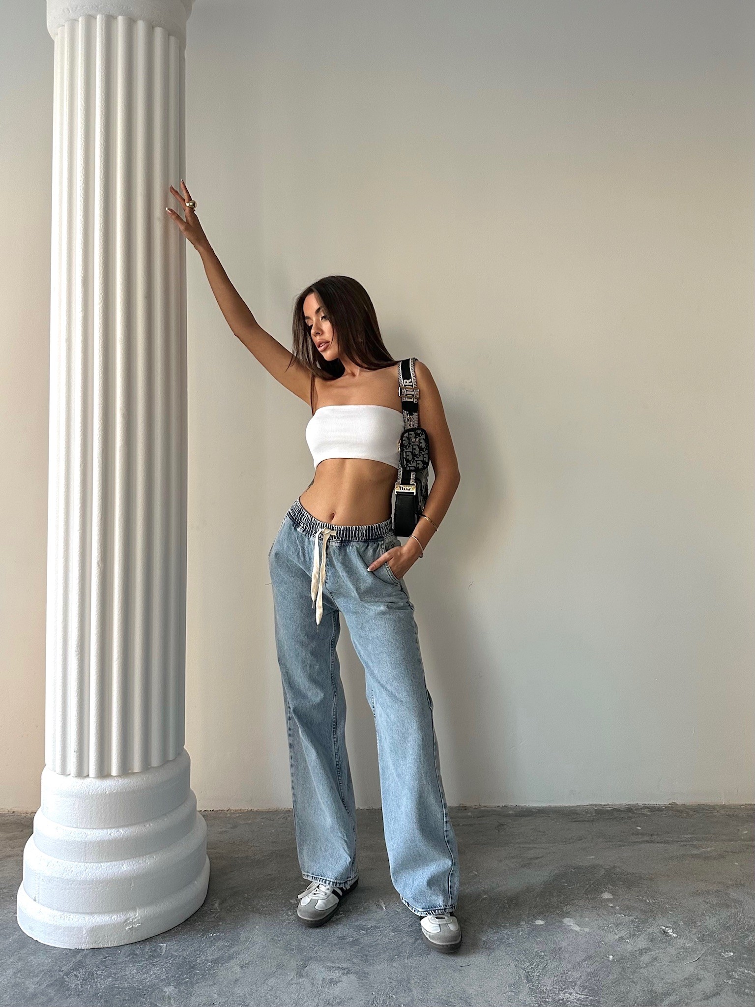 Beli Kordonlu Jean