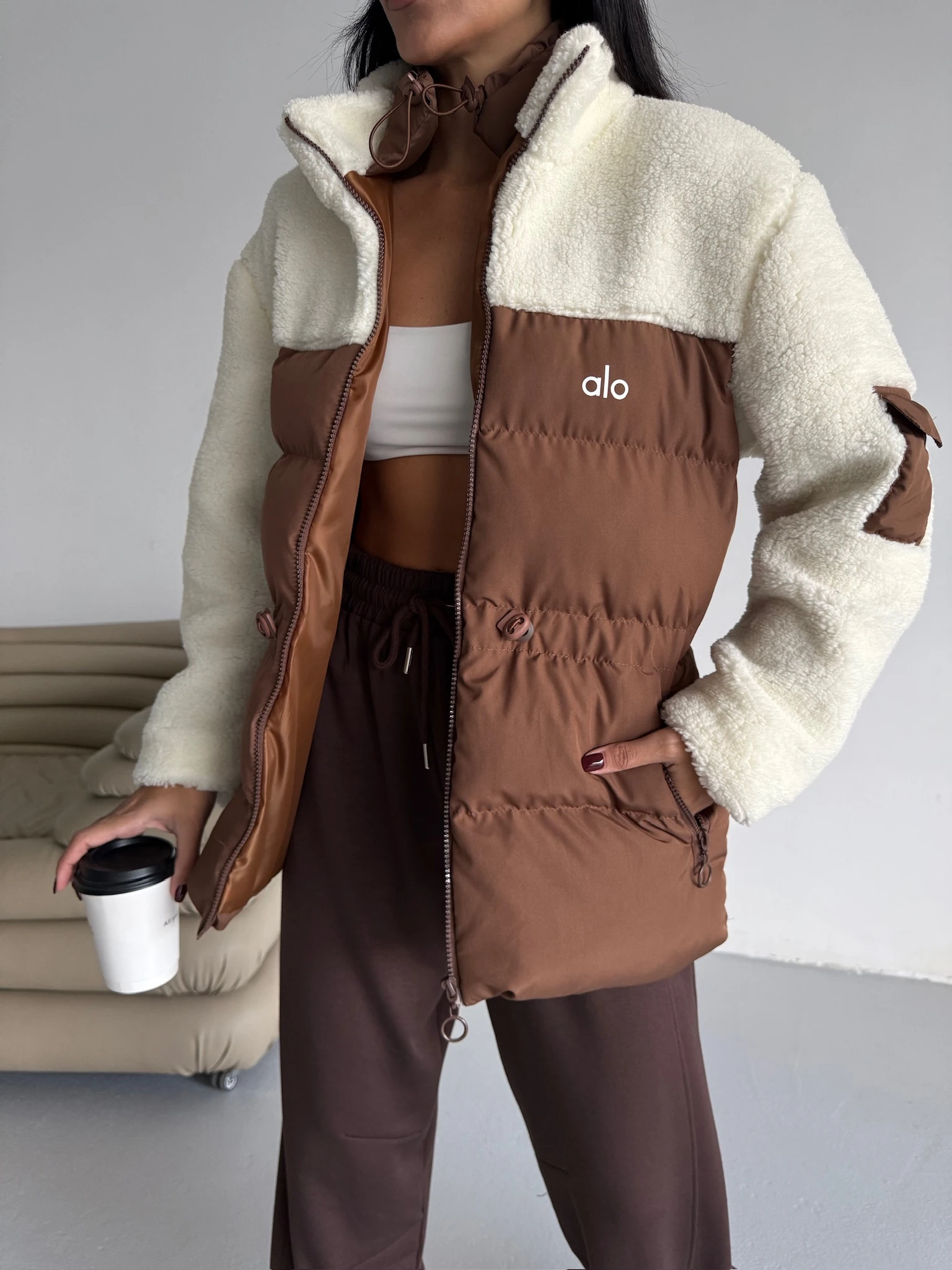 Bel Lastikli Peluş Mont