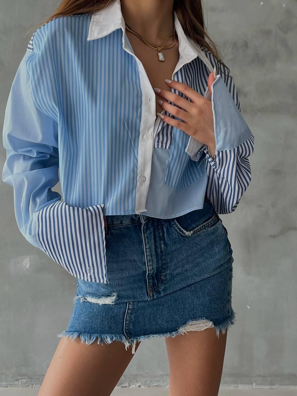 Striped Crop Shirt