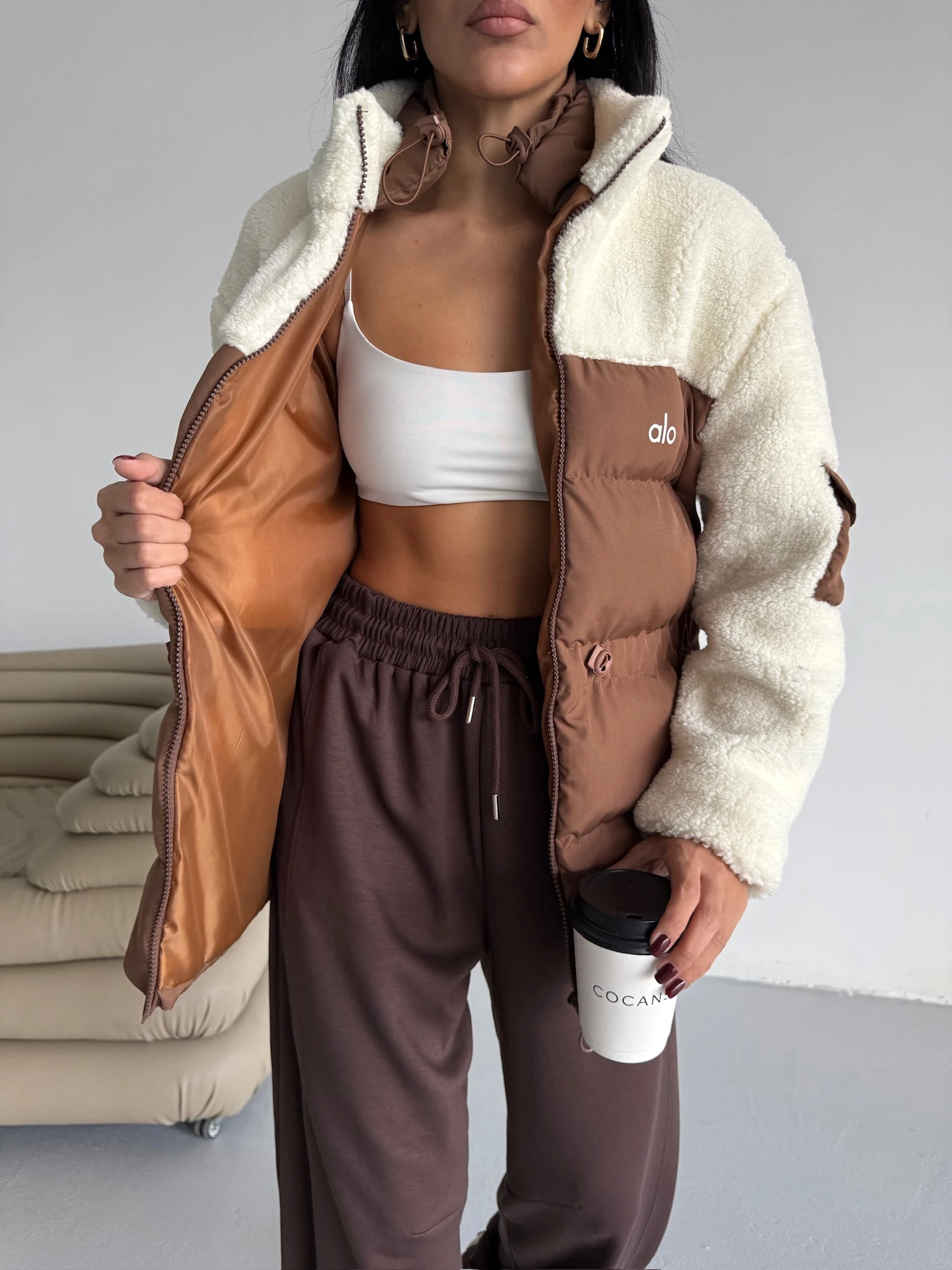 Bel Lastikli Peluş Mont