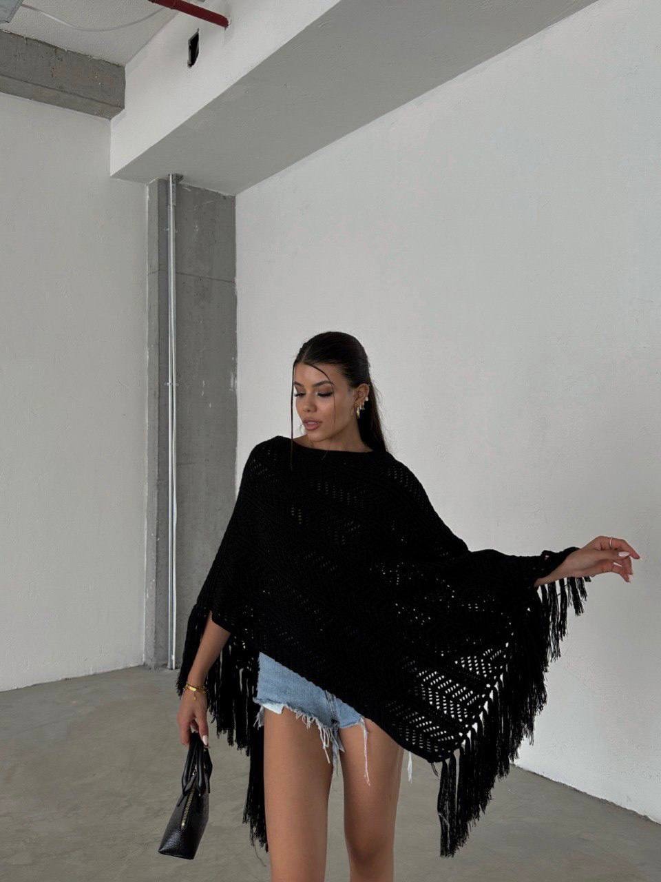 Tassel Knitwear Poncho