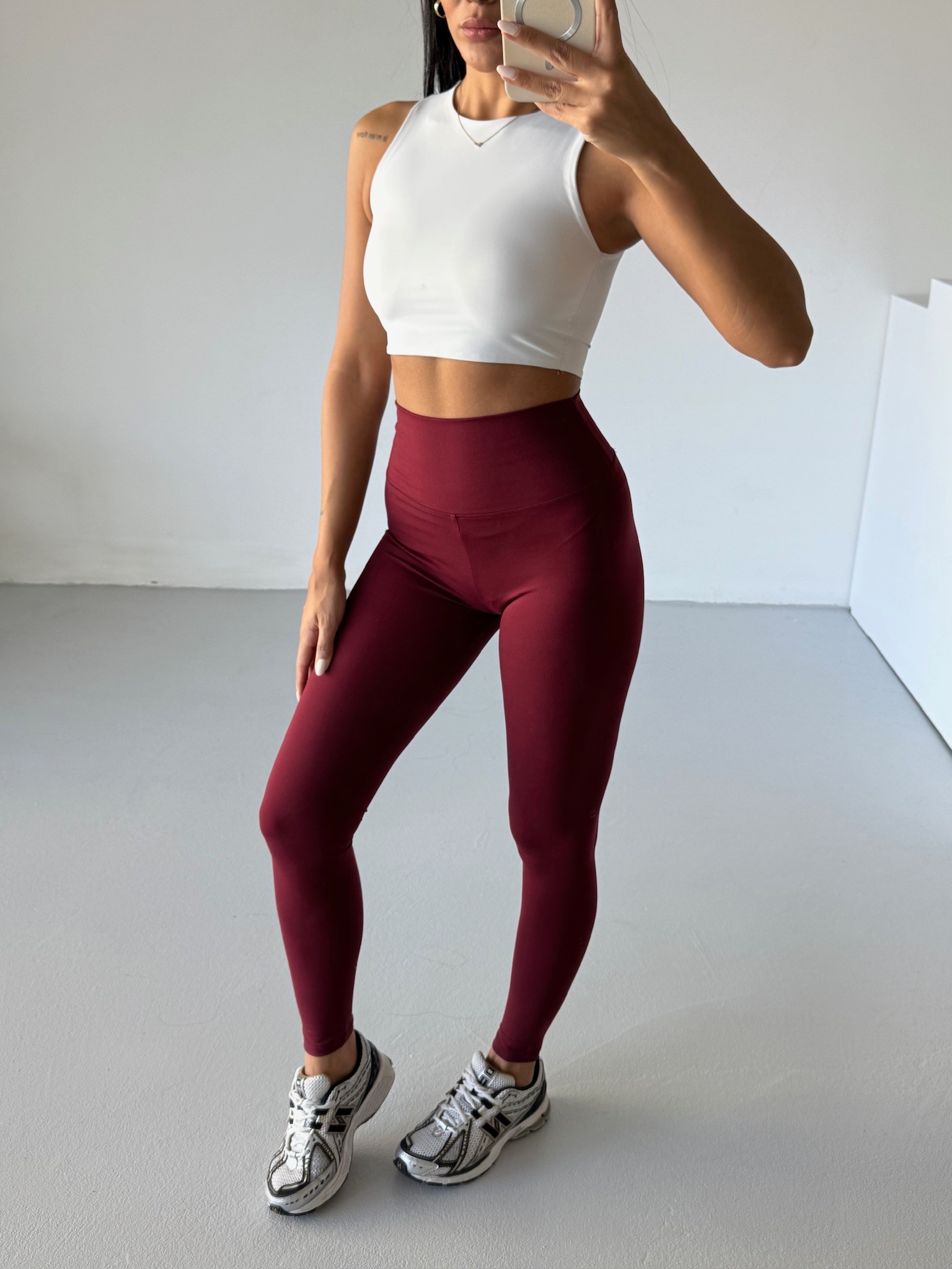 Bordo Oys Toparlayıcı Tayt