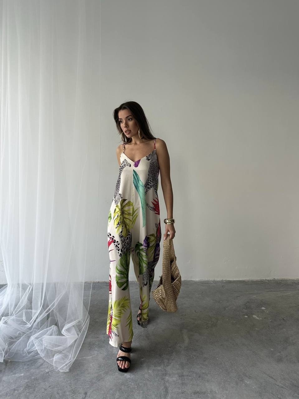 Askılı Saten Tulum