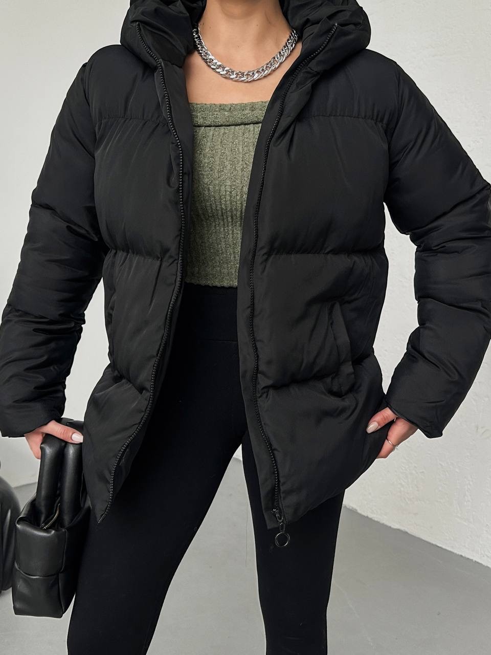 Kapşonlu Unisex Puffer Mont