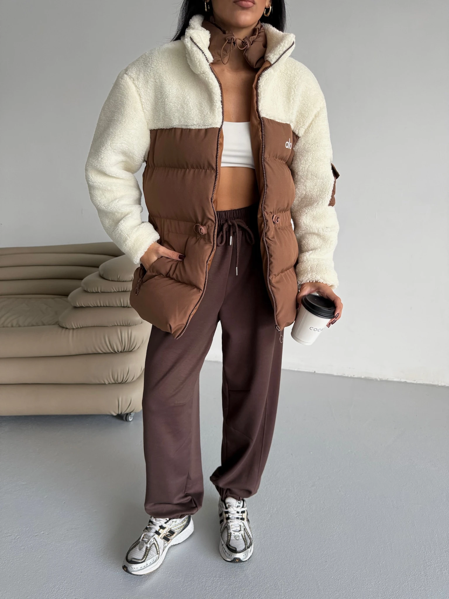 Bel Lastikli Peluş Mont