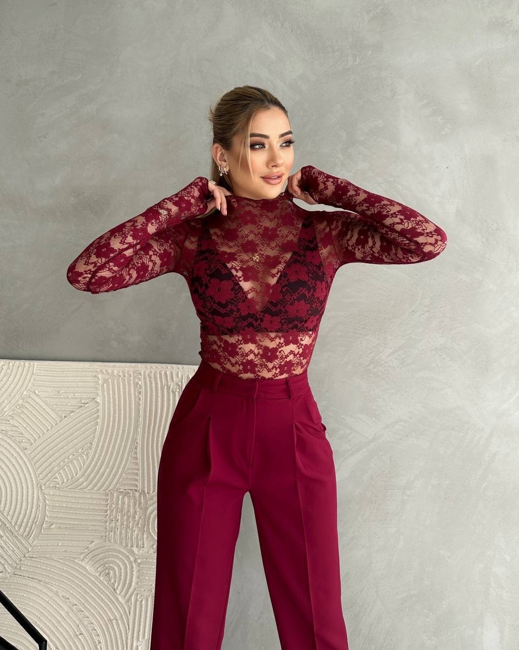 Transparan Dantel Bodysuit