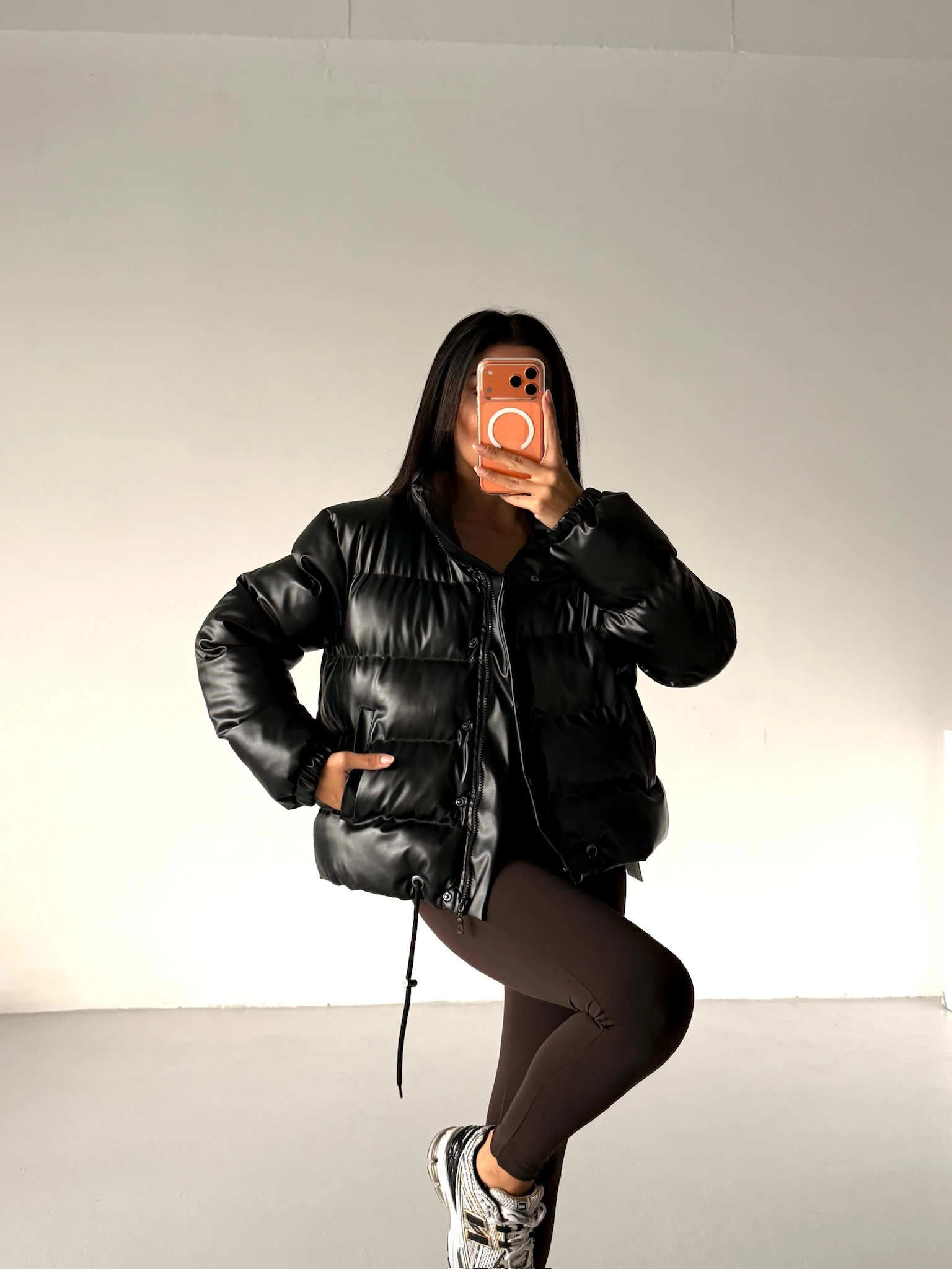 Belma Deri Şişme Mont