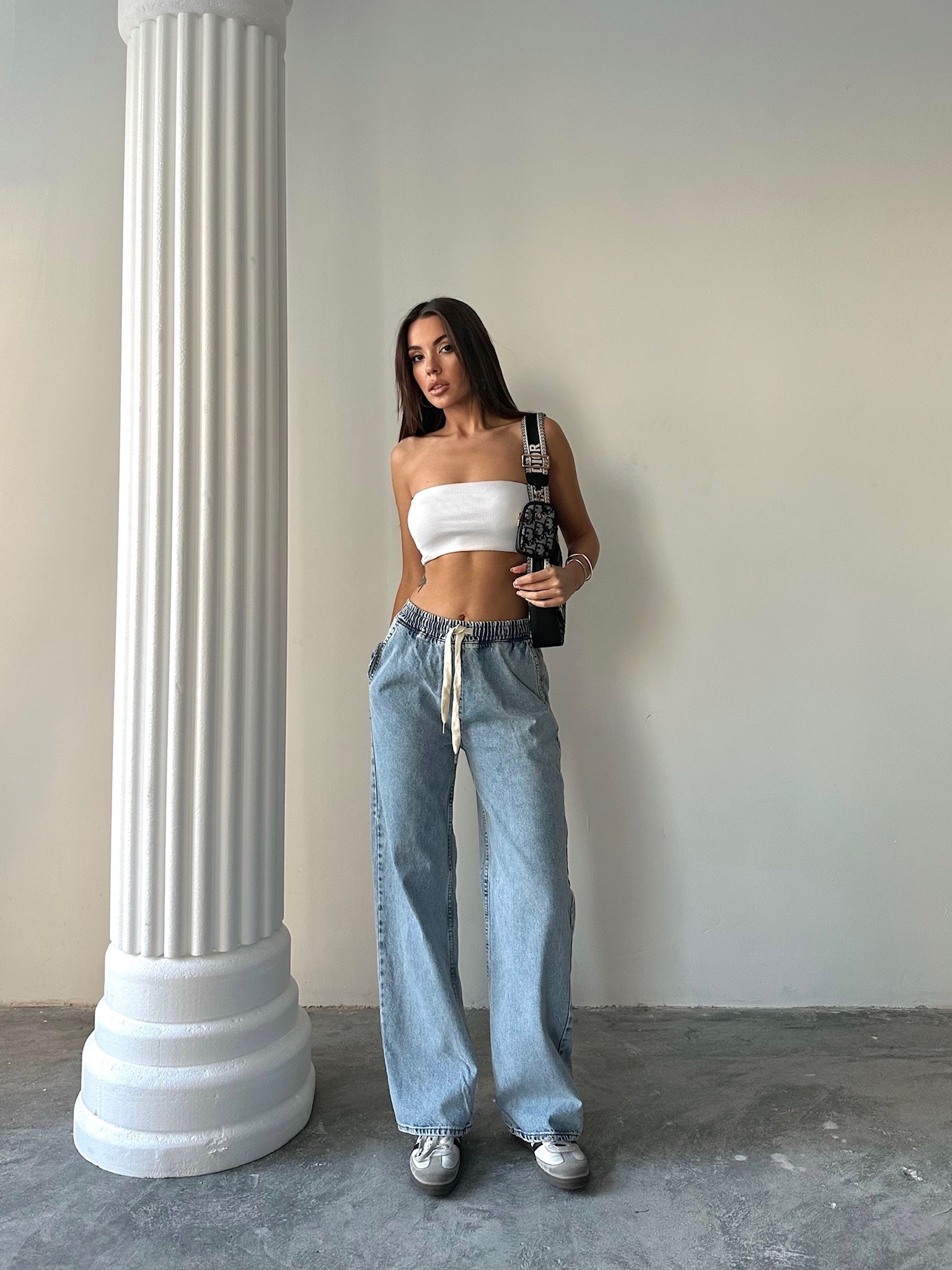 Beli Kordonlu Jean