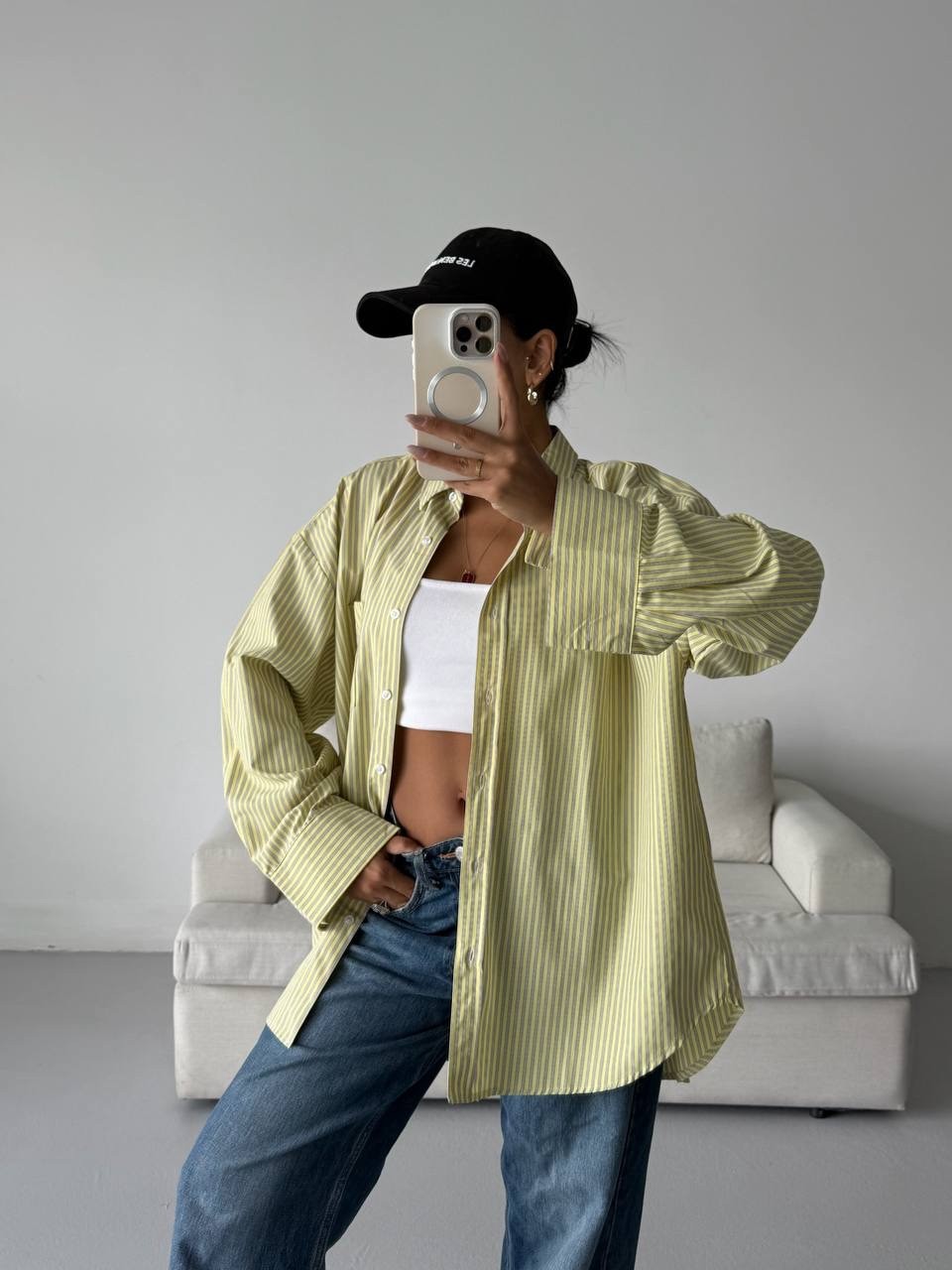 Çizgili Oversize Gömlek