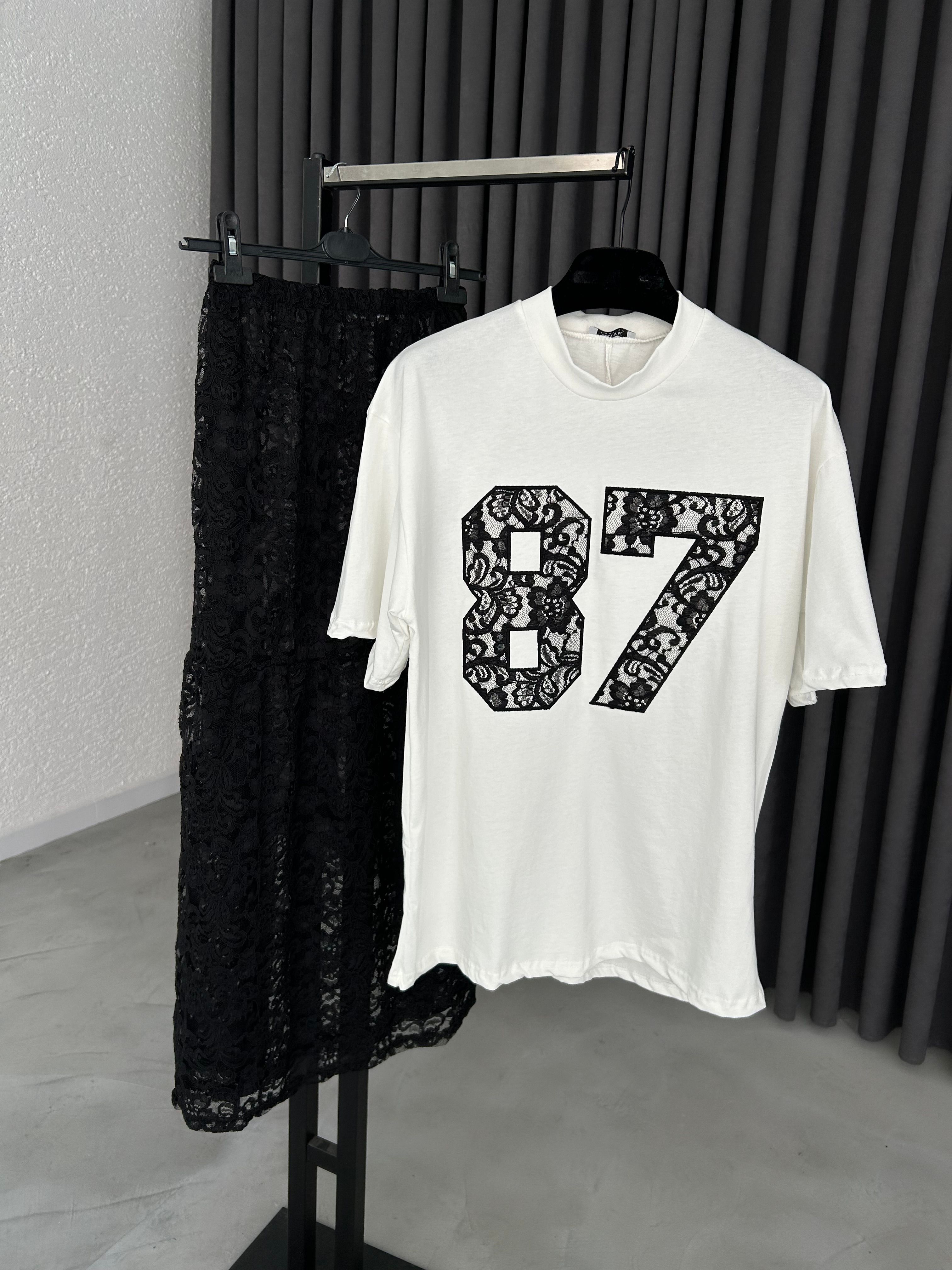 87 Dantel Etek Tshirt Takım 