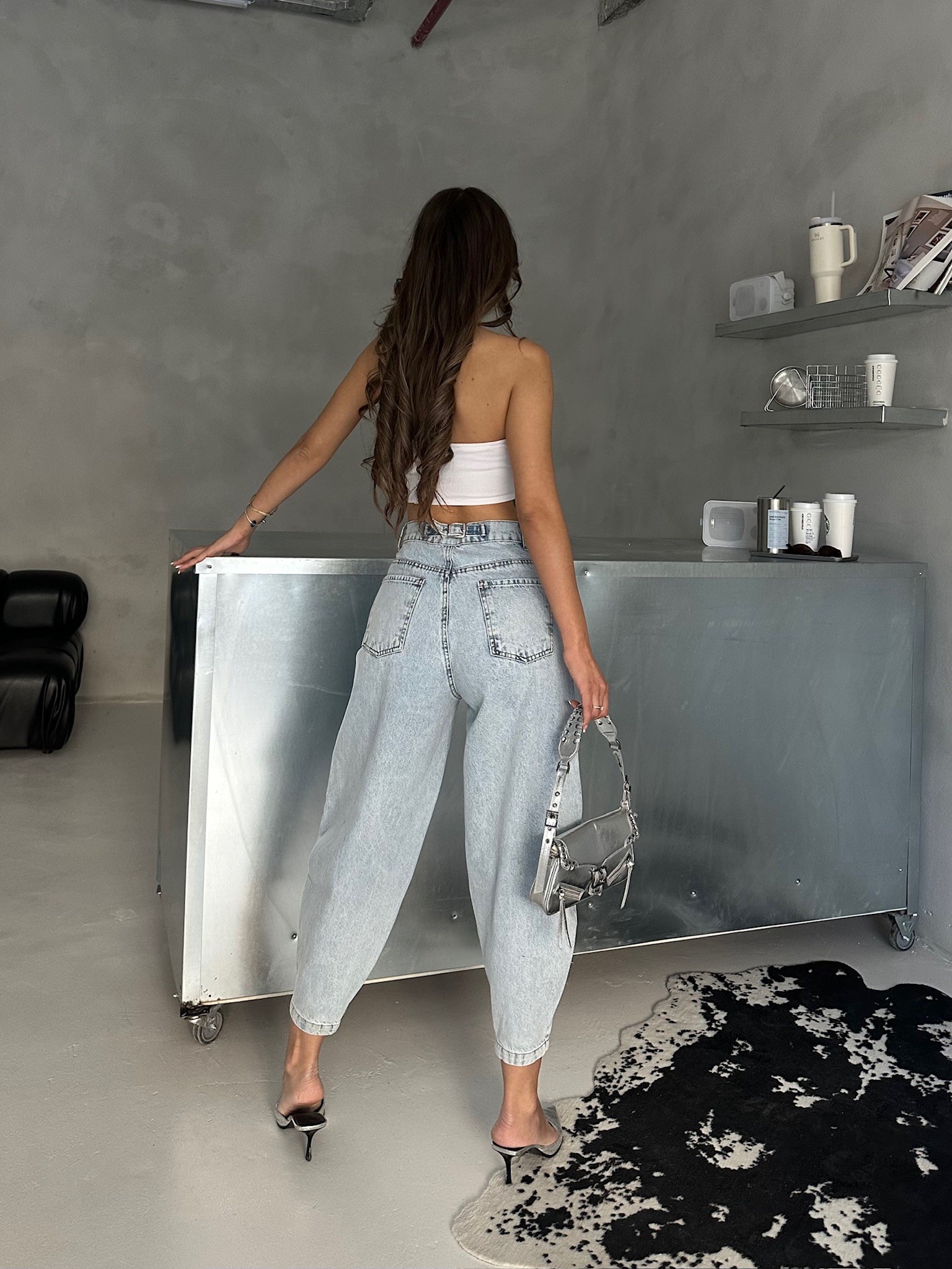Paça Tokalı Denim Pantolon 