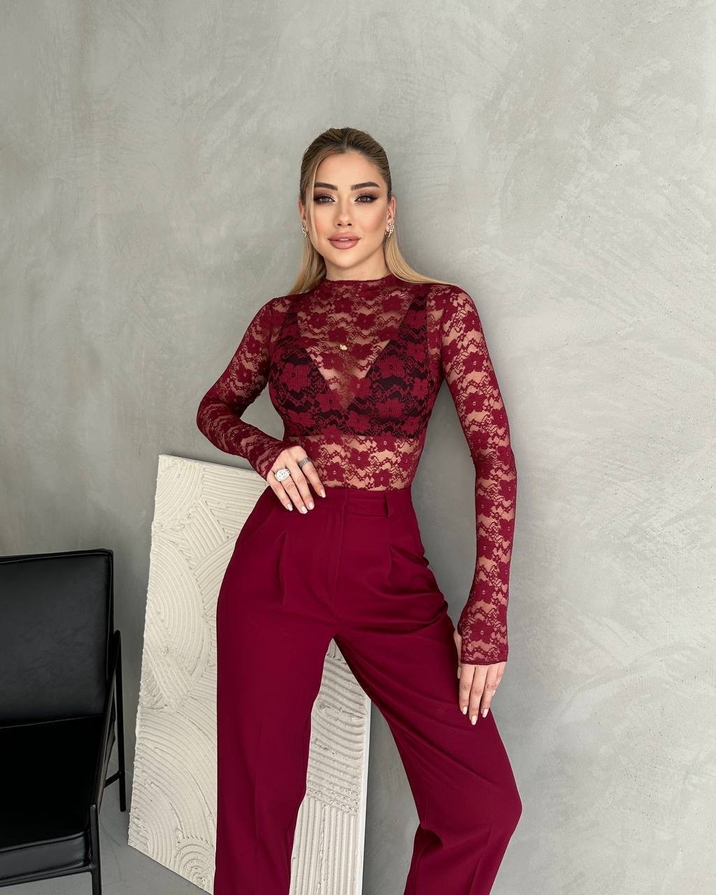 Transparan Dantel Bodysuit