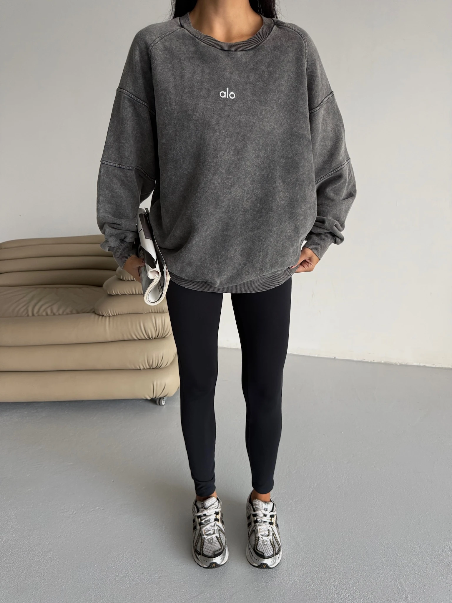Yıkamalı Oversize Sweatshirt