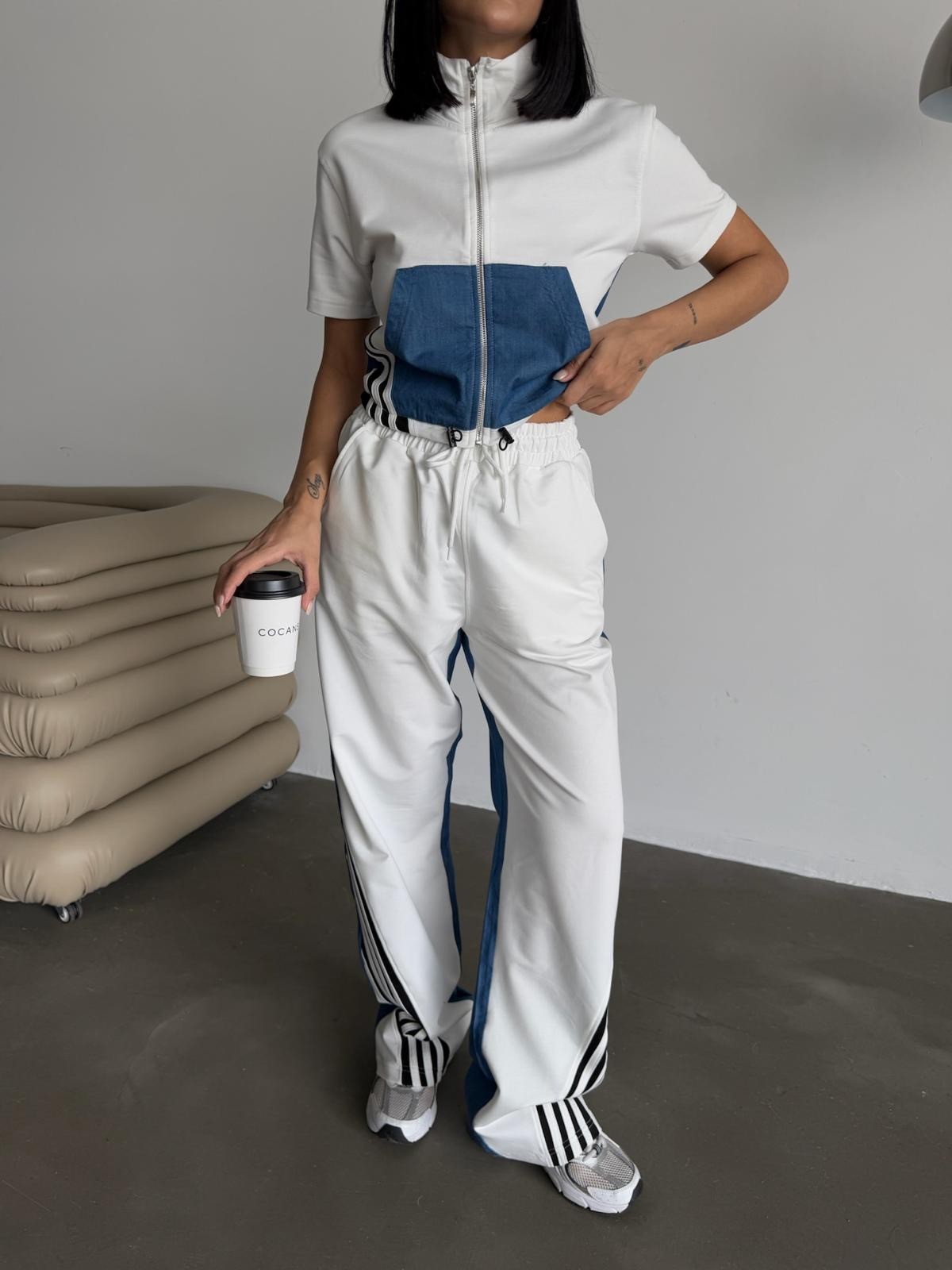 Denim Garnili İkili Takım 