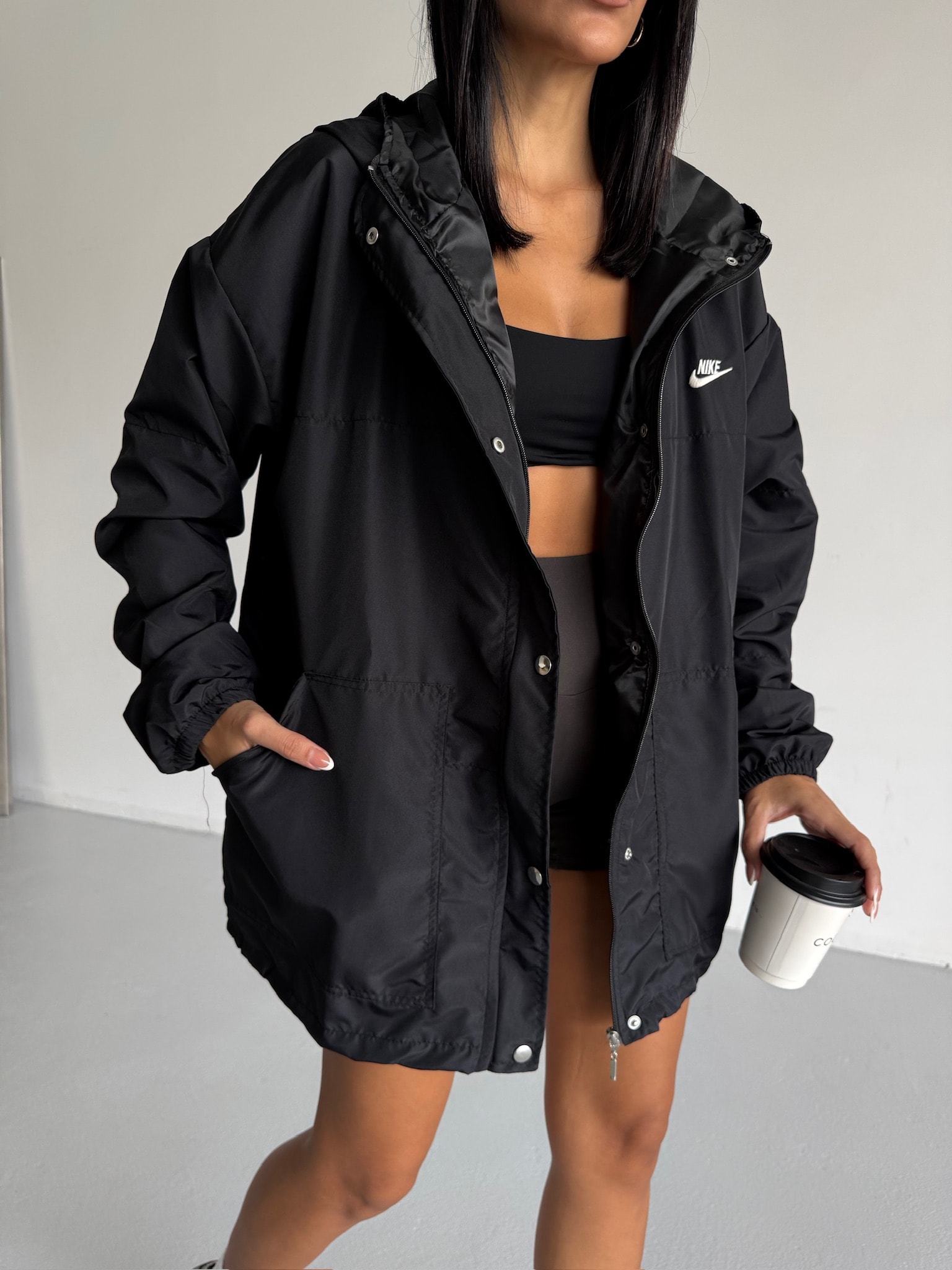 Niko Kapşonlu Oversize Yağmurluk