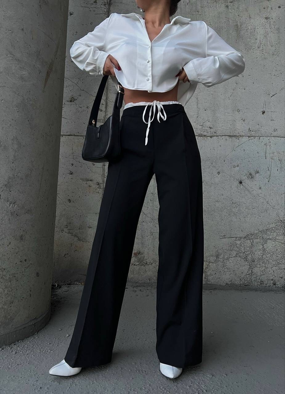 Belt Detail Laced Pants